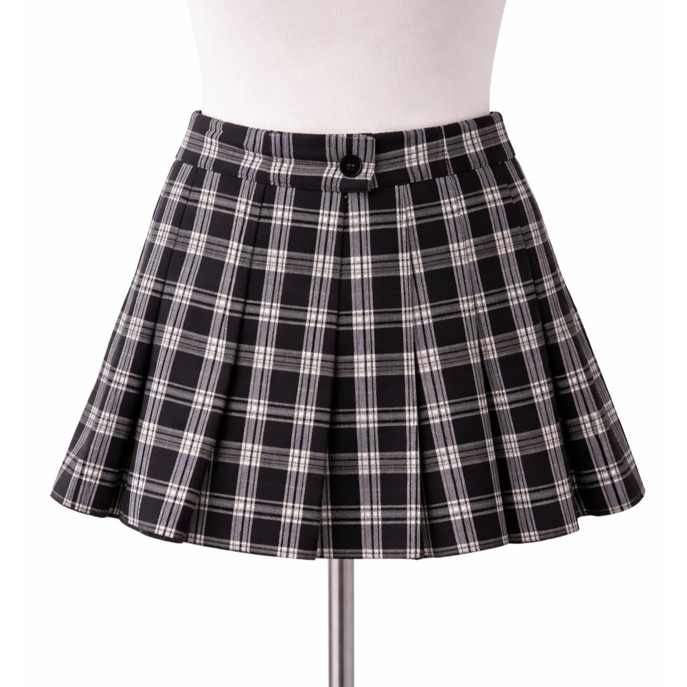 Dark Academia Plaid Pleated Mini Skirt Preppy Schoolgirl Goth‎ Grunge Size 2